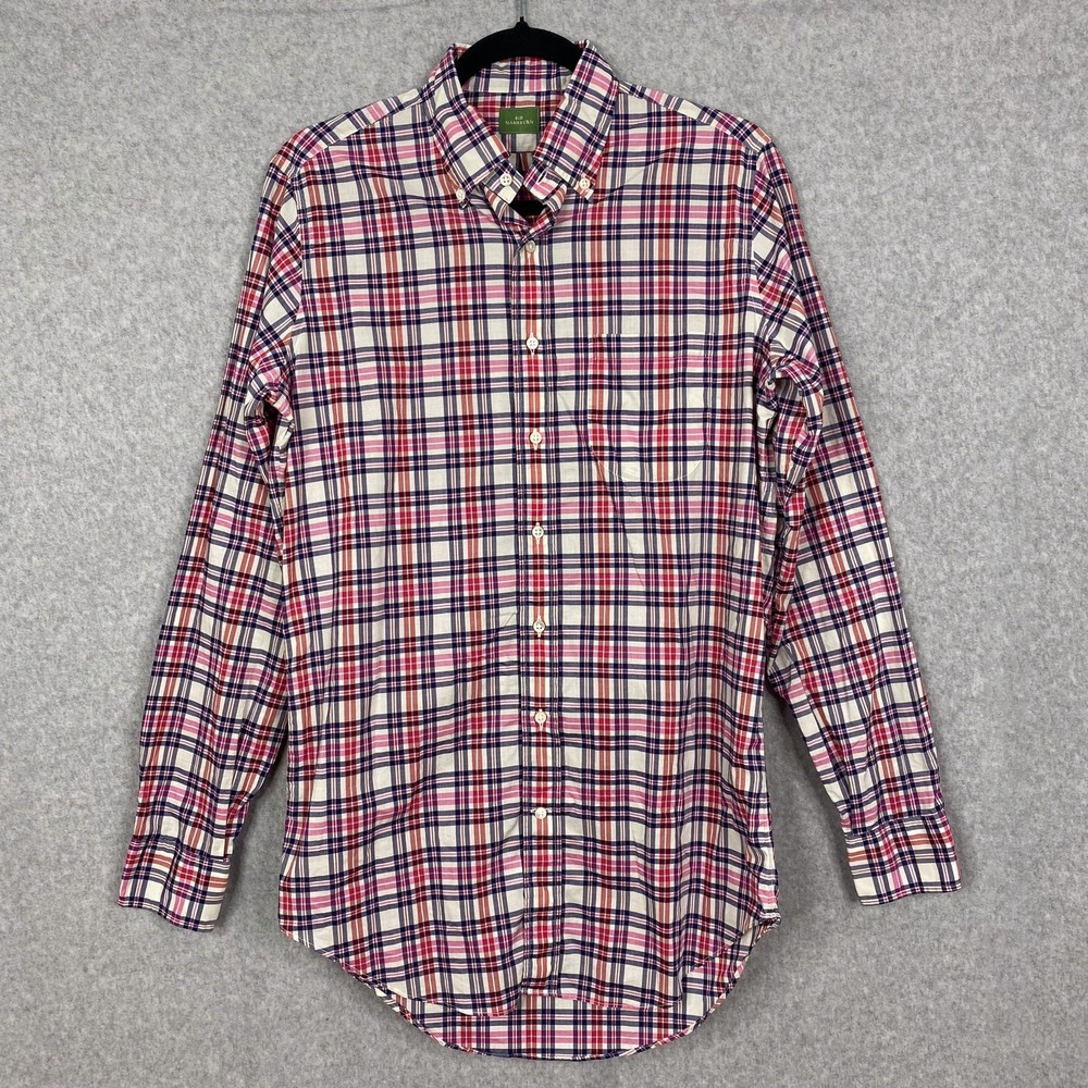 Sid Mashburn Shirt Mens S Multicolor Plaid Long Sleeve Button Down